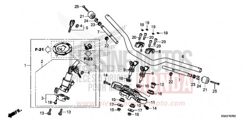 HANDLE PIPE/TOP BRIDGE CBF300NAJ de 2018